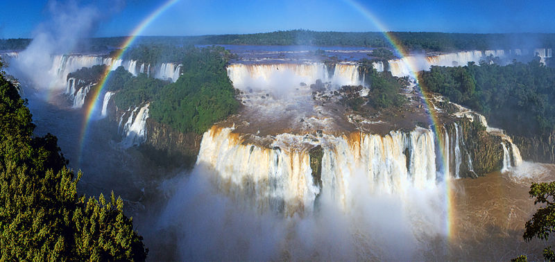 sunset brazil waterfall