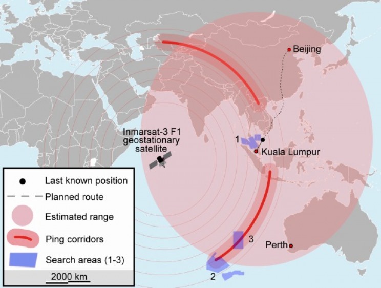 Possible MH370 paths on the earth's surface Possible MH370 paths on the earth's surface