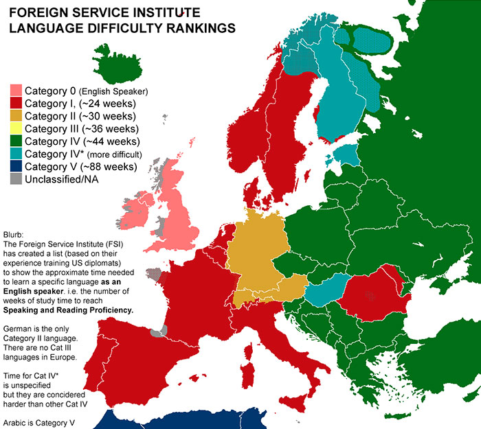 This Map Shows How Long It Would Take To Learn Another Language This Map Shows How Long It Would Take To Learn Another Language