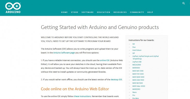 Arduino-Website Arduino Website