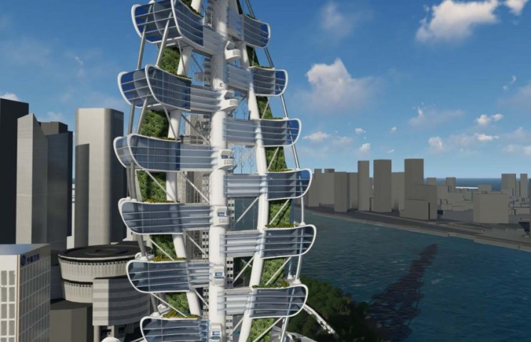 This Super Green Tower Will Feature a Landing Pad for Your Flying Car This Super Green Tower Will Feature a Landing Pad for Your Flying Car