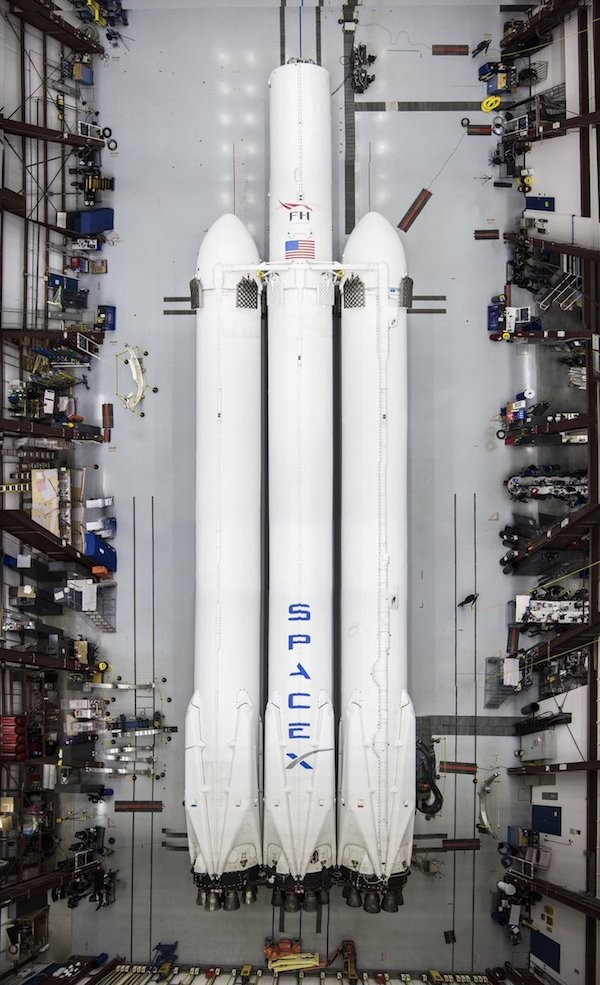 Elon Musk Shares First Photos of SpaceX's Falcon Heavy Rocket
