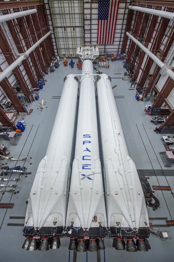Elon Musk Shares First Photos of SpaceX's Falcon Heavy Rocket
