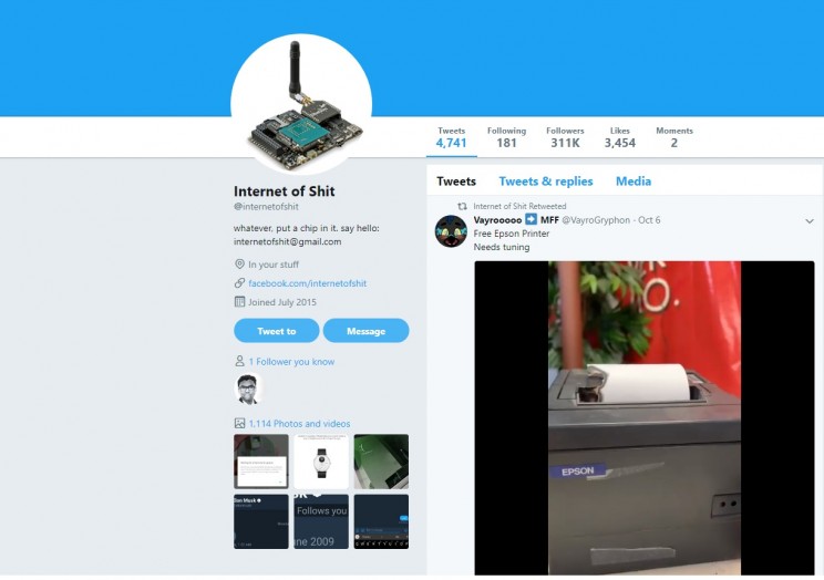 Internet of Shit Twitter Account Internet of Shit Twitter Account