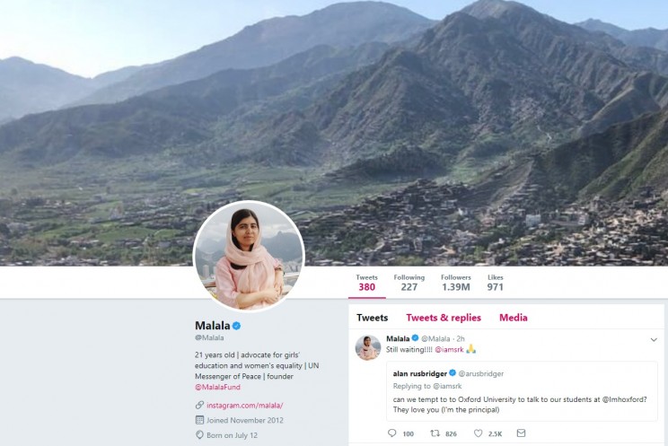 Malala Twitter Account Malala Twitter Account
