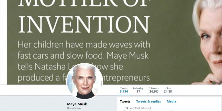 Maye Musk Twitter Account Maye Musk Twitter Account