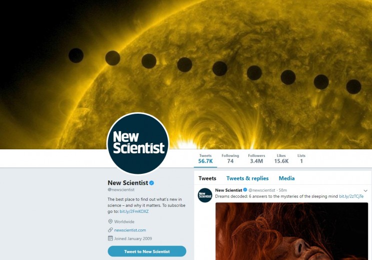 New Scientist Twitter Account New Scientist Twitter Account