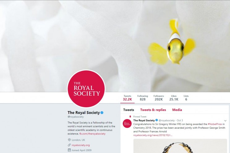 The Royal Society Twitter Account The Royal Society Twitter Account