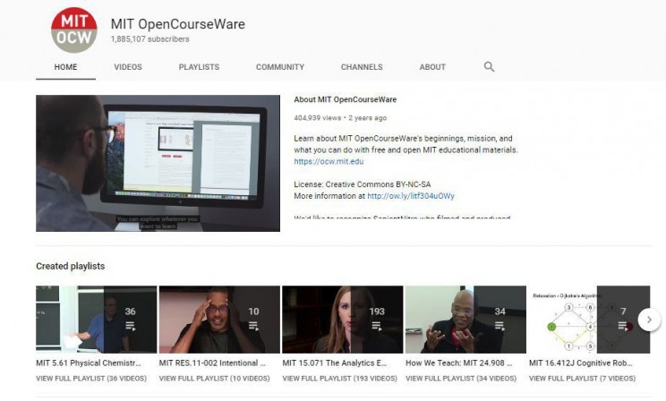 biology youtube channels MIT Opencourseware