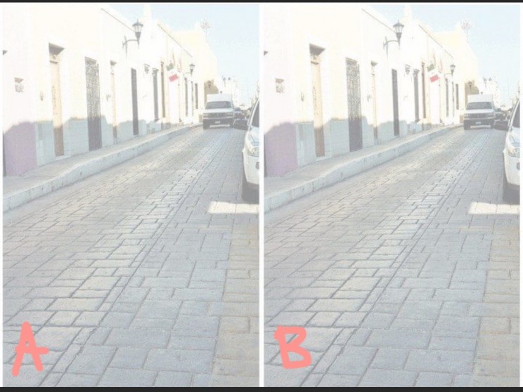 This Baffling Optical Illusion Makes Two Identical Street Photos Appear Different