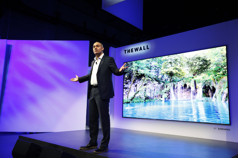 Samsung Unveils 'The Wall', a One-of-Its-Kind, Gigantic 146-Inch 4K MicroLED TV Samsung Unveils 'The Wall', a One-of-Its-Kind, Gigantic 146-Inch 4K MicroLED TV