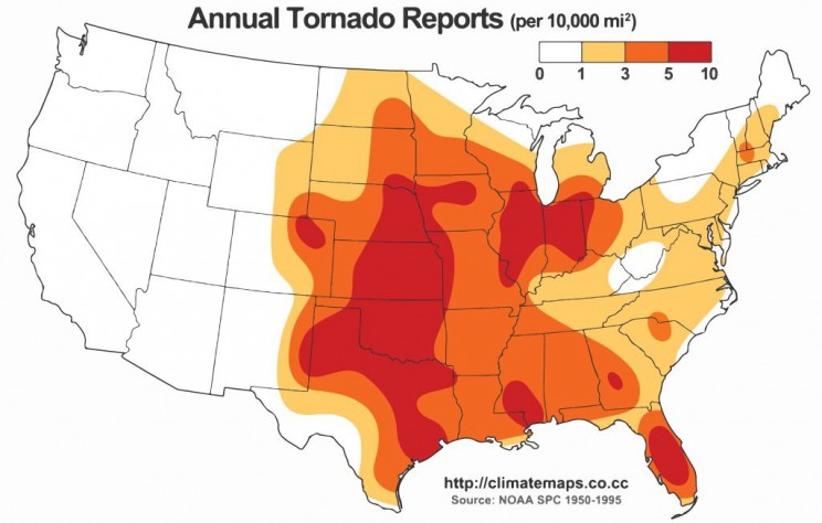 facts about tornadoes US