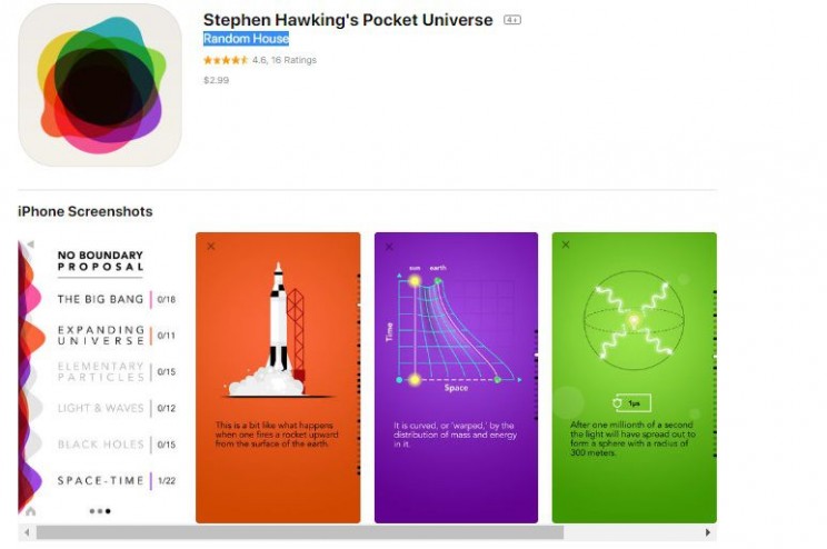 science apps for smartphones Hawkings