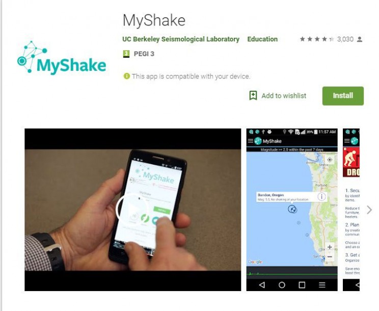 science apps for smartphones MyShake