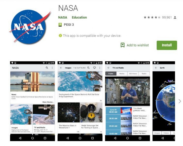 science apps for smartphones NASA