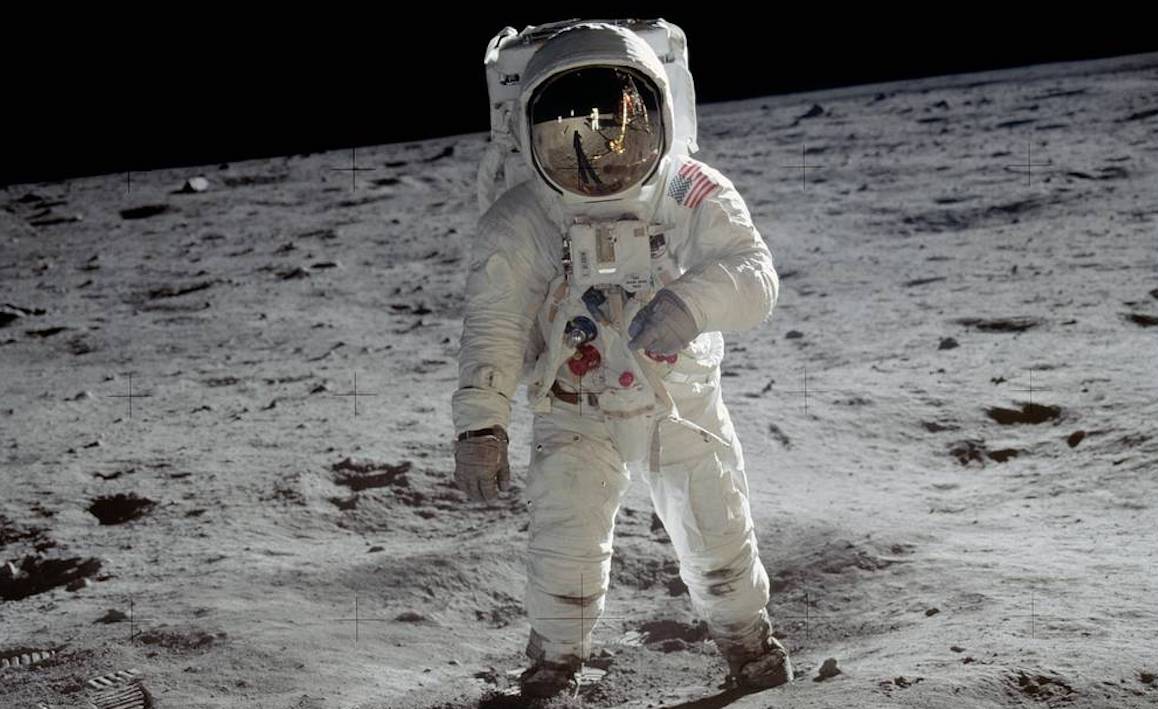Buzz Aldrin on the moon