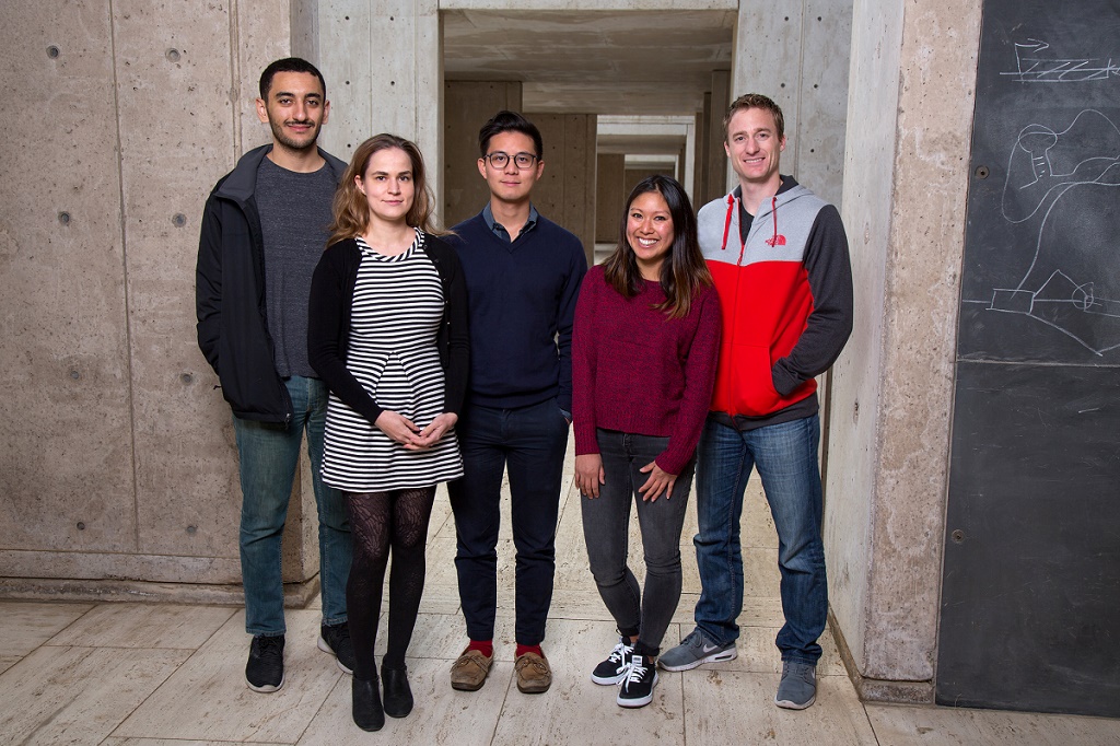 Researchers at Salk Institute From left: Peter Lotfy, Silvana Konermann, Patrick Hsu, Jennifer Oki and Nicholas Brideau