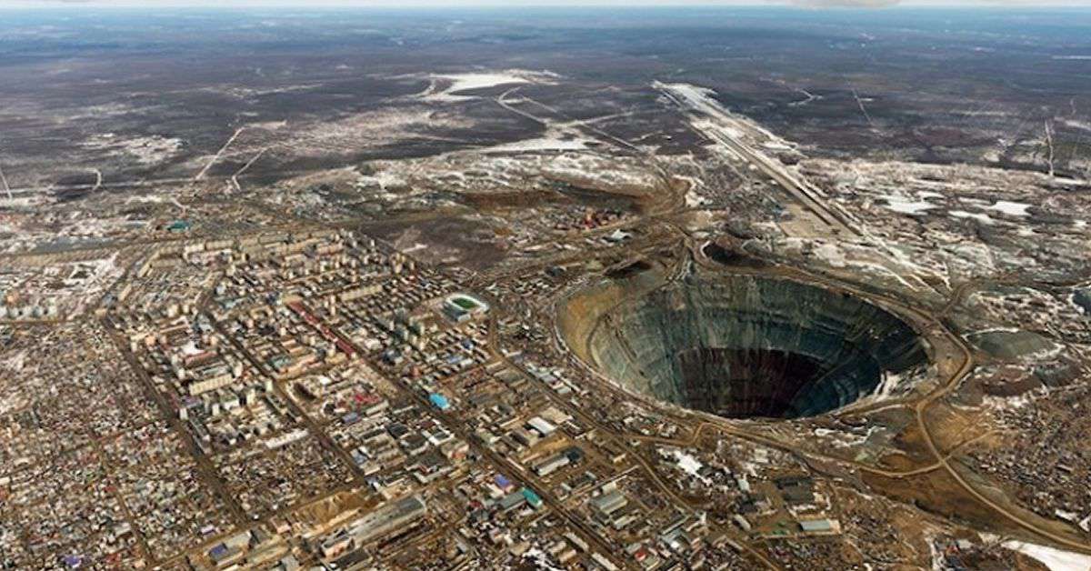 Mirny A Giant Diamond Mine that Sucks Helicopters In