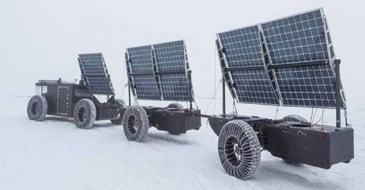 Clean2Antarctica solar vehicle plastic wate