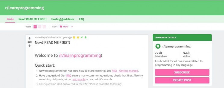 best subreddits for engineers learnprogramming