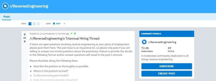 best subreddits for engineers reverseengineering