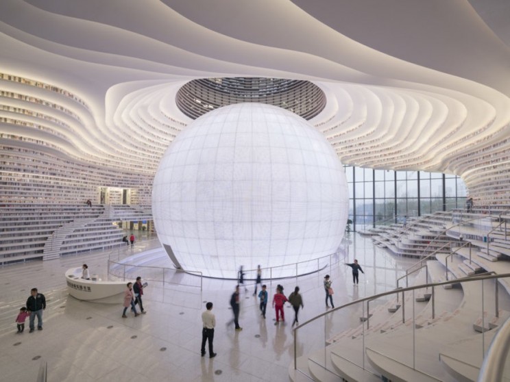 Tinajin's New Public Library Looks Like a Moving Sci-Fi Cave