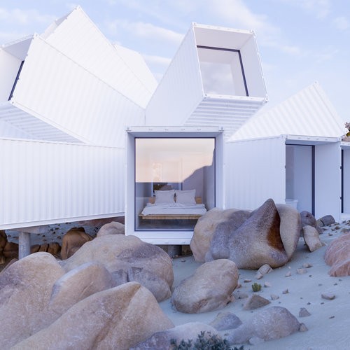 This Unusual House Made out of Splayed Shipping Containers Is Absolutely Stunning This Unusual House Made out of Splayed Shipping Containers Is Absolutely Stunning