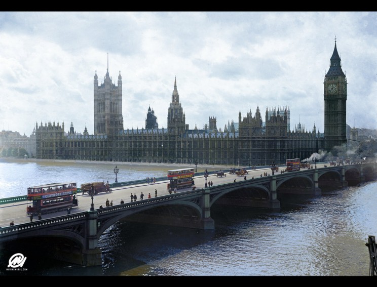 Westminster Bridge With Trams, London, 1918-1919
