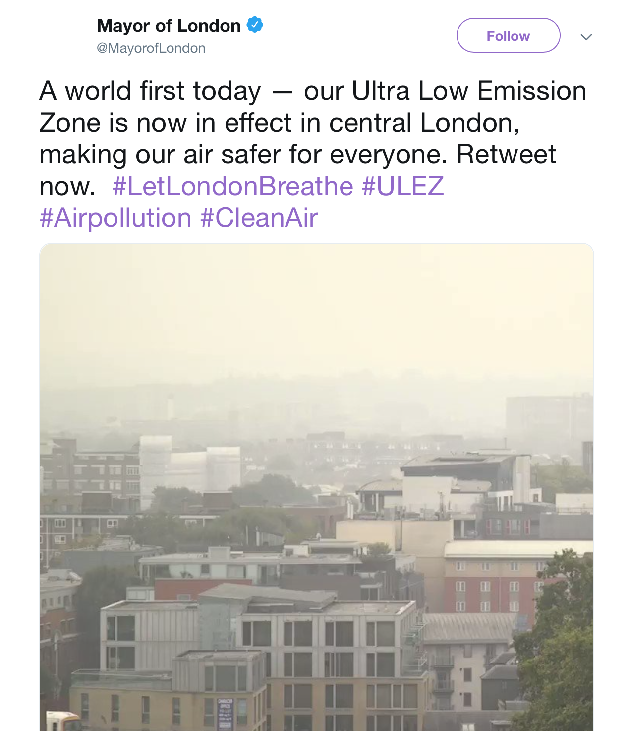 pollution in London