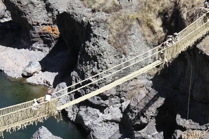 This Incan Suspension Bridge Made of Grass Is Rebuilt by Hand Every Single Year This Incan Suspension Bridge Made of Grass Is Rebuilt by Hand Every Single Year