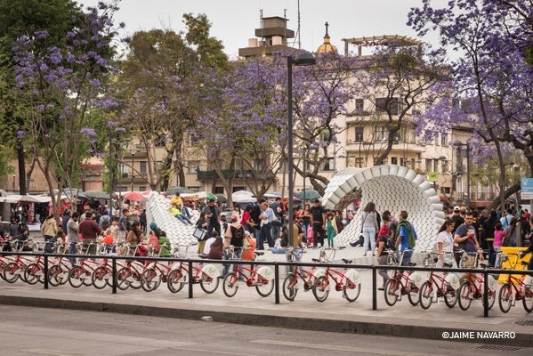 This Moveable Structure Made Out Of Buckets Carries A Vital Message