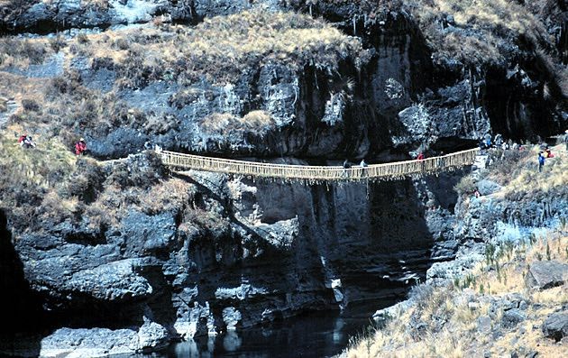 This Incan Suspension Bridge Made of Grass Is Rebuilt by Hand Every Single Year This Incan Suspension Bridge Made of Grass Is Rebuilt by Hand Every Single Year