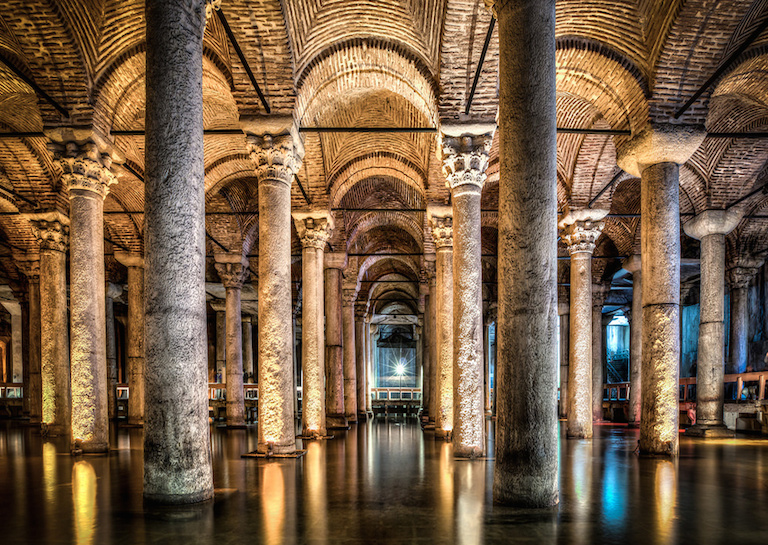 inside basilica cistern
