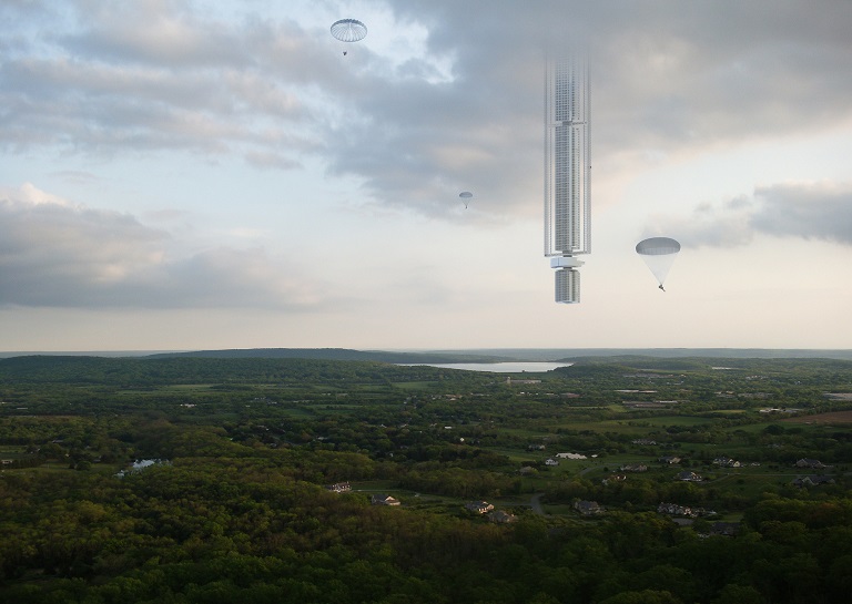 Architects Design A Crazy Skyscraper That Would Hang From An Asteroid Architects Design A Crazy Skyscraper That Would Hang From An Asteroid