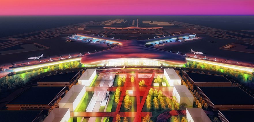 futuristic airports HOK