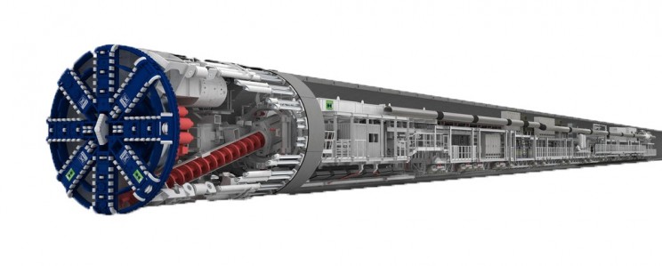 CrossRail TBM Side view of TBM