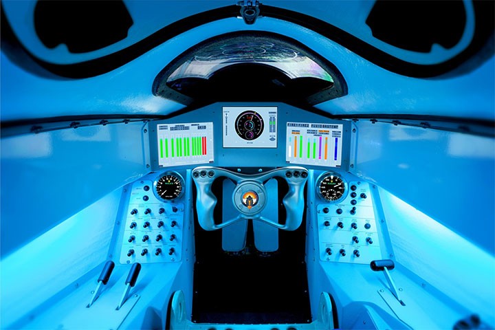 The cockpit of a 1000 mph car, the Bloodhound SSC