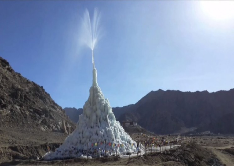 Engineer Builds Artificial Glaciers to Provide Fresh Water for the High Desert of Himalaya