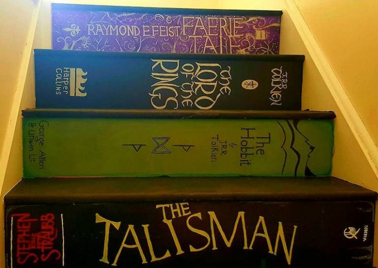 Mom Paints Staircase to Look Like Books They Love