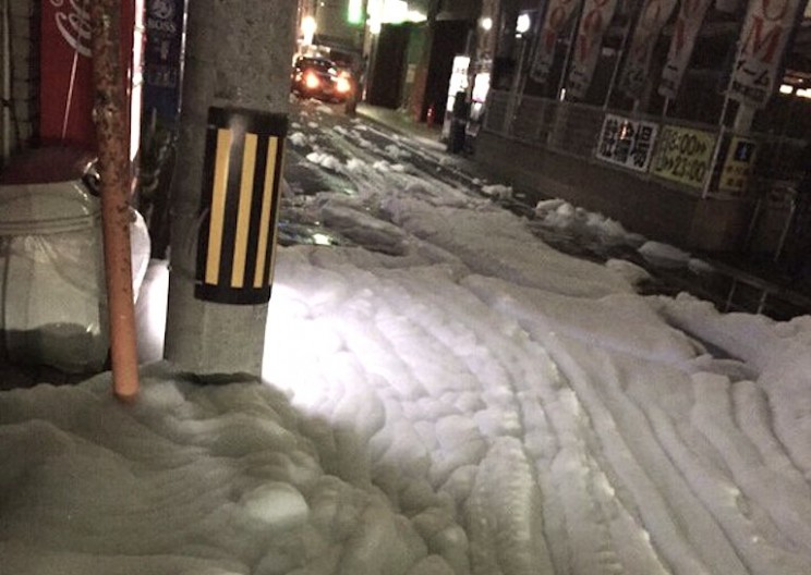 Strange Foam Blankets Streets of Japan After Earthquake