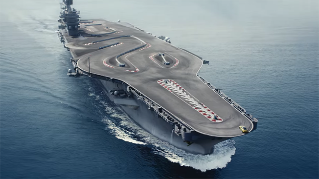 BMW flaunt the new M4 on the 'Ultimate Racetrack' - an aircraft carrier!