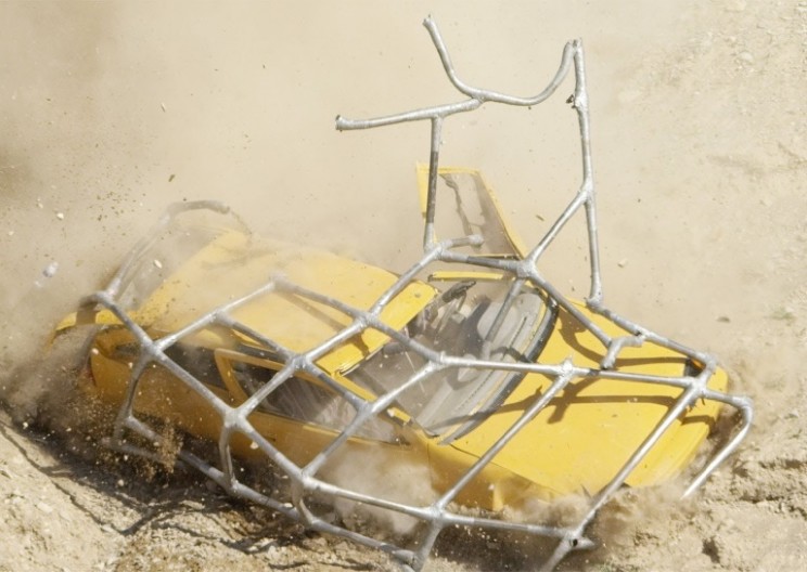 What Happens if You Roll a Car Down a Cliff with a Roll-cage Held Together by Duct-tape?