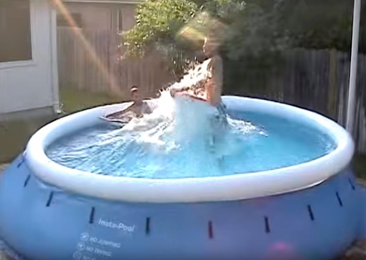 Dad Turns Swimming Pool into Harmonic Motion Device