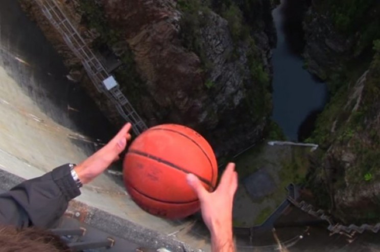 Strange things happen to basketball due to Magnus Effect