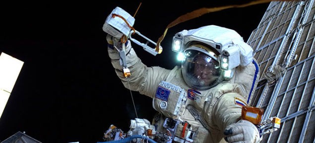 Stunning images of astronaut deploying nanosatellite into space
