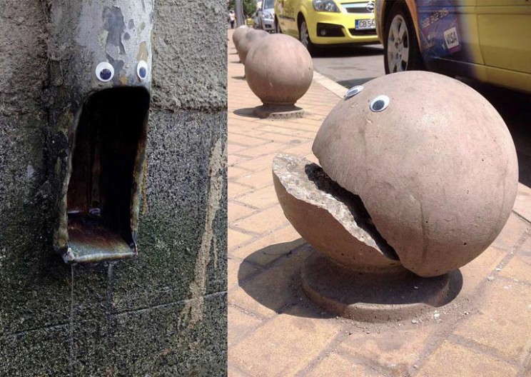 Everyday Street Objects in Bulgaria Come to Life With Funky Googly Eyes