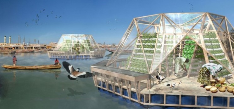 The Jellyfish Barge floating greenhouse grows enough for two families