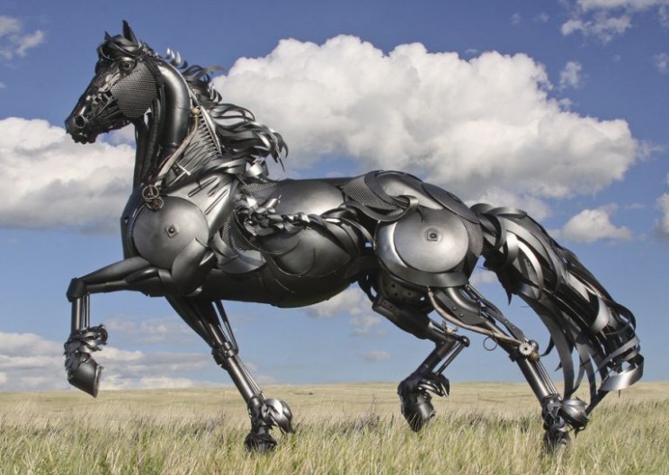 Artist Turns Rusty Farm Equipment into Stunning Animal Sculptures