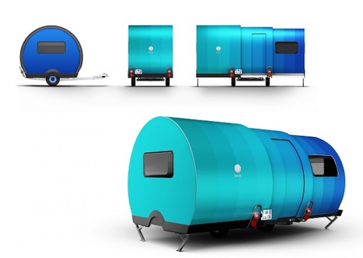Tiny Camper Telescopically Expands to 3X its Size!