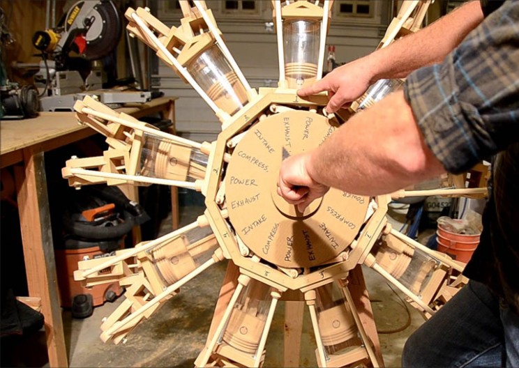This Guy Built A Wooden Radial Engine And Explains How It Works